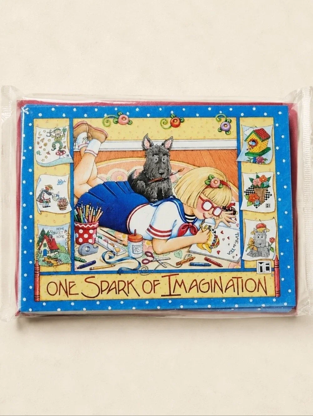 Mary Engelbreit One Spark of Imagination Notecards 8 Cards Envelopes Sealed